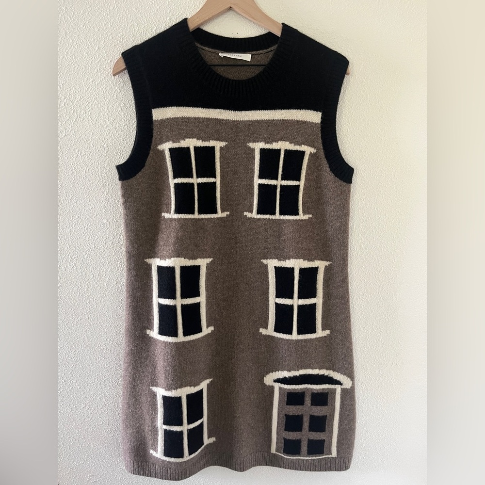 INFFTRU Yak Wool House Print Sweater Dress - Picture 2 of 8